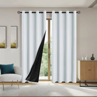 LUXEDRAPE - Modern 100% Blackout Curtains with Coated Lining for Bedroom & Living Room