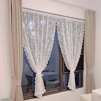 ELYSIAN - Light Filtering Floral Lace Curtain Panel with Rod Pocket