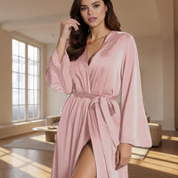 RELAXLUXE - Unisex Lightweight Double-sided Waffle Bathrobe with Belt for Home & Spa