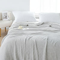 CLOUDNEST – Ultra-Breathable 6-Layer Cotton Gauze Blanket for Year-Round Comfort