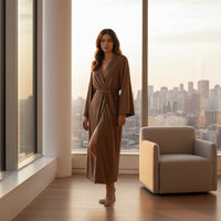 RELAXLUXE - Unisex Lightweight Double-sided Waffle Bathrobe with Belt for Home & Spa