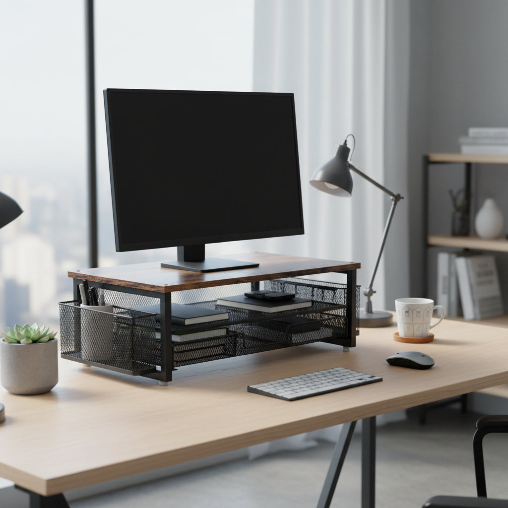 ORGANIWISE - Multifunctional Desktop Storage Rack & Monitor Riser