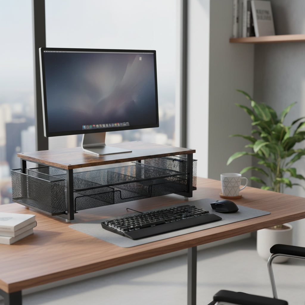 ORGANIWISE - Multifunctional Desktop Storage Rack & Monitor Riser