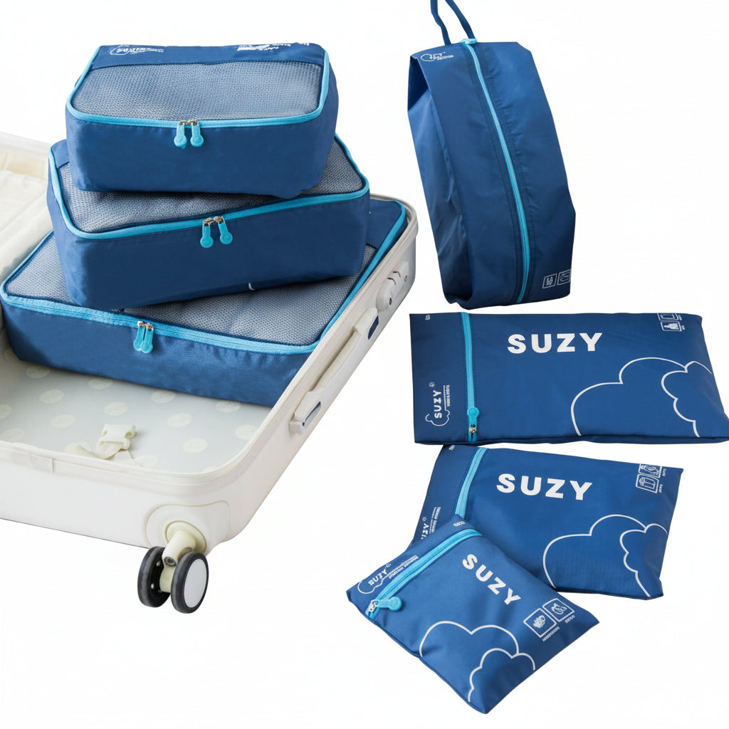 JOURNEASY - Portable 7pcs Suitcase Organizing Bag Set for Travel