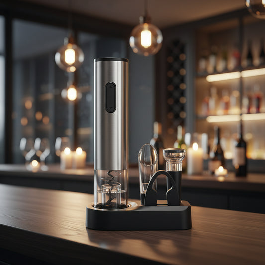 CELLARPRO - All-in-One Electric Wine Opener with Vacuum Stopper & Foil Cutter