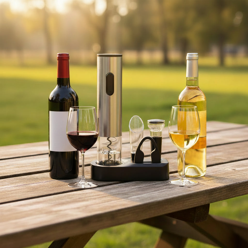 CELLARPRO - All-in-One Electric Wine Opener with Vacuum Stopper & Foil Cutter
