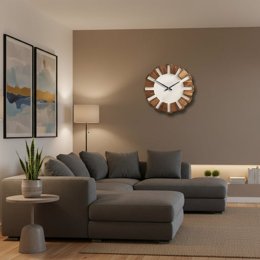 WOODORA ROUND – Dekorative geräuschlose Holzwanduhr