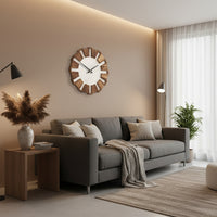 WOODORA ROUND – Dekorative geräuschlose Holzwanduhr