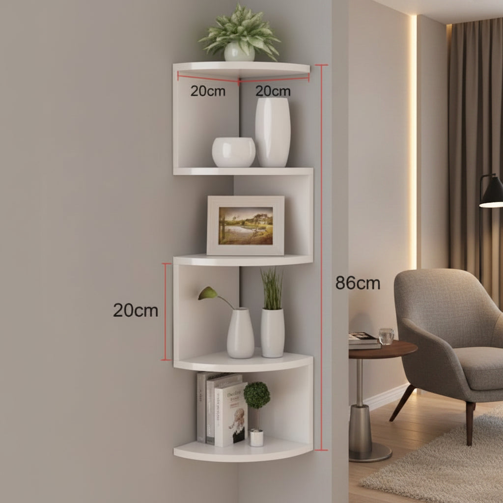 URBICOR – Corner Wall Shelf – Compact Storage with Modern Style