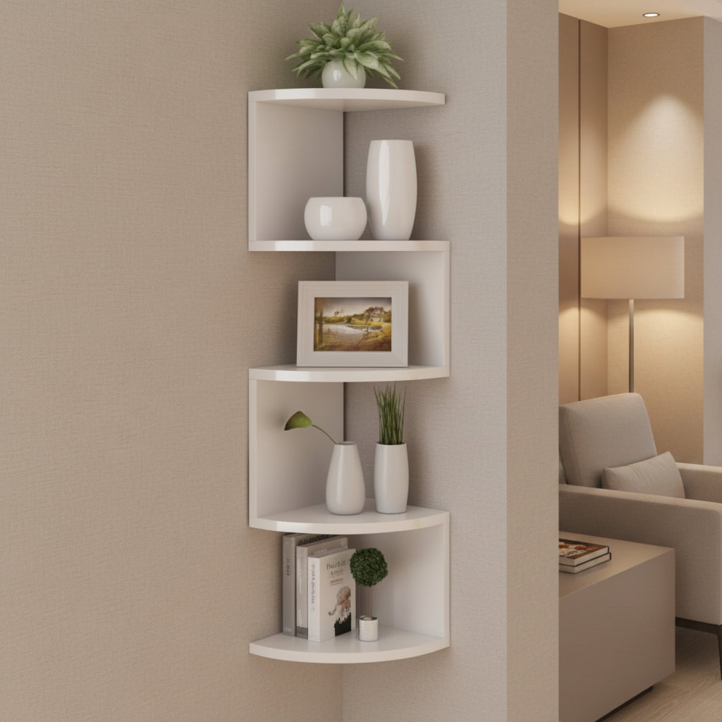 URBICOR – Corner Wall Shelf – Compact Storage with Modern Style
