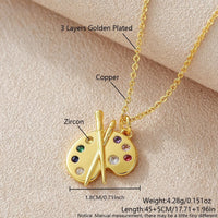 PALETTELUXE – Artist Palette Pendant Necklace with Gemstone Accent