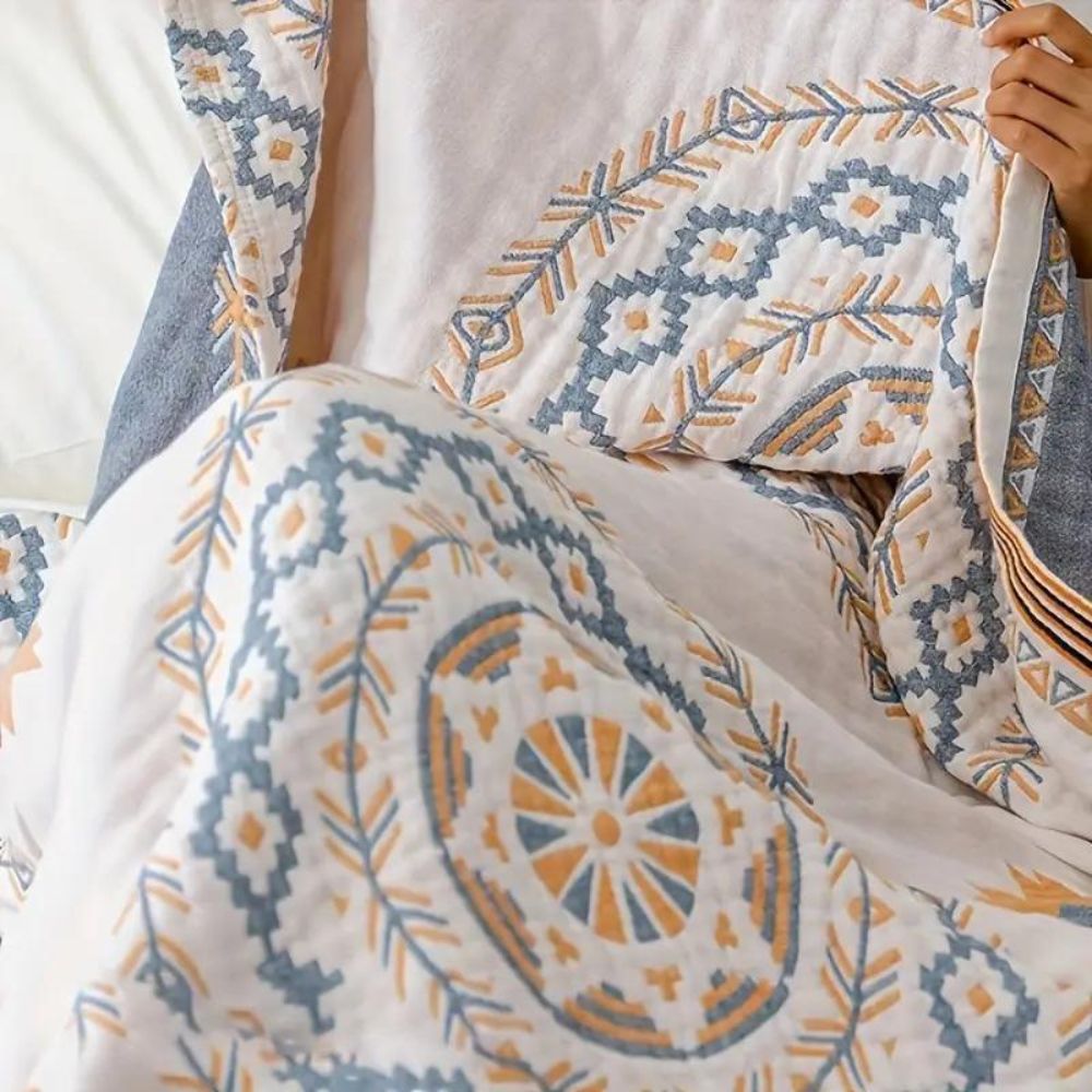 Serene Mandala - 100% Cotton Boho Throw Blanket for Stylish Comfort 1