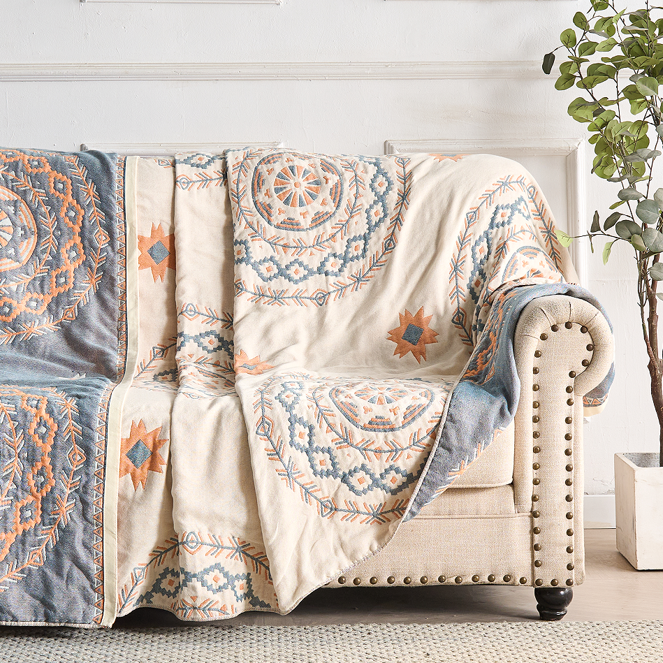 Serene Mandala - 100% Cotton Boho Throw Blanket for Stylish Comfort 5