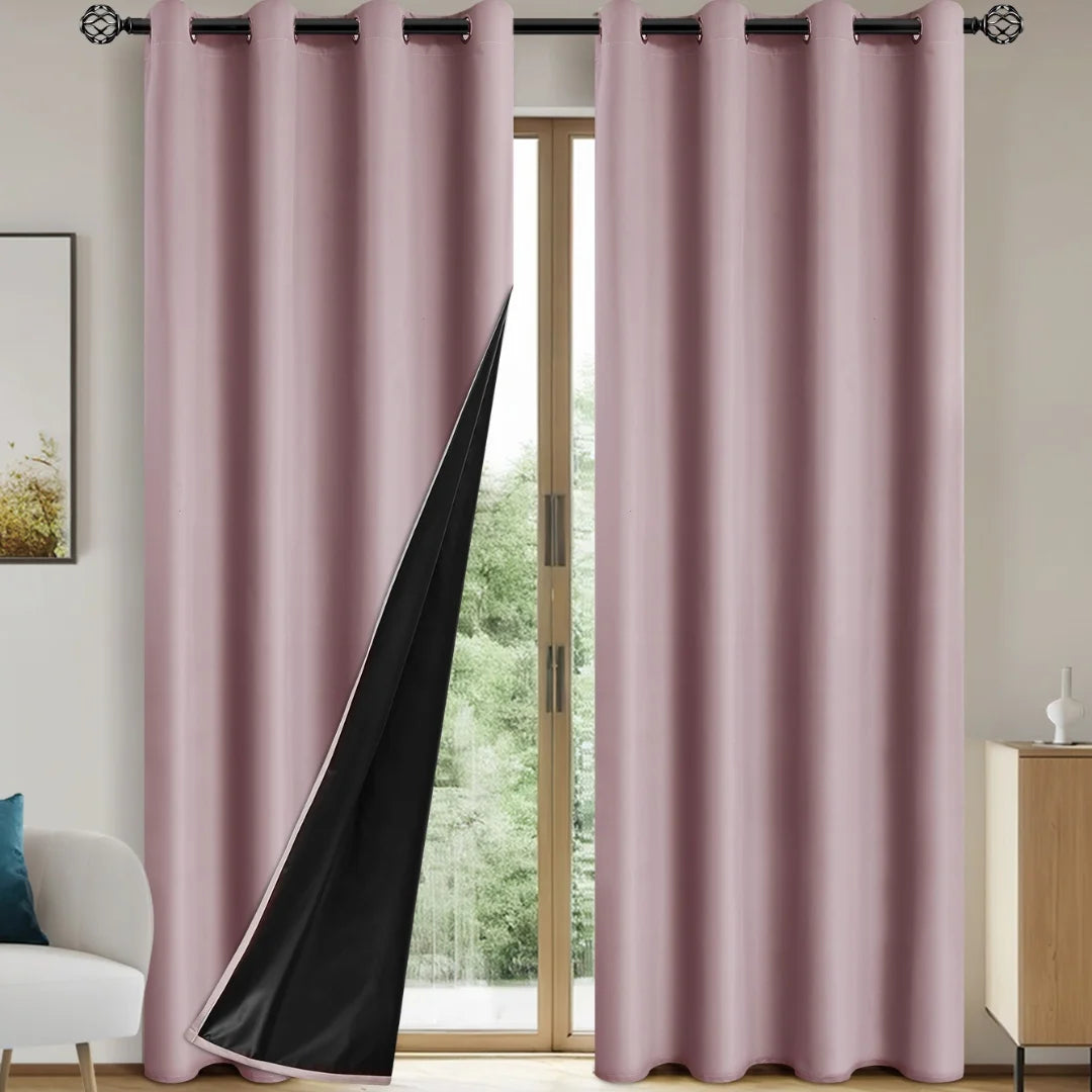 LUXEDRAPE - Modern 100% Blackout Curtains with Coated Lining for Bedroom & Living Room