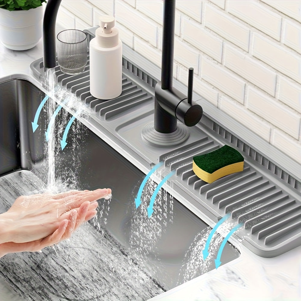 Silicone Sink Mat - Cuttable Sink Protector Mat with Quick Drain Design for Kitchen & Bathroom 9