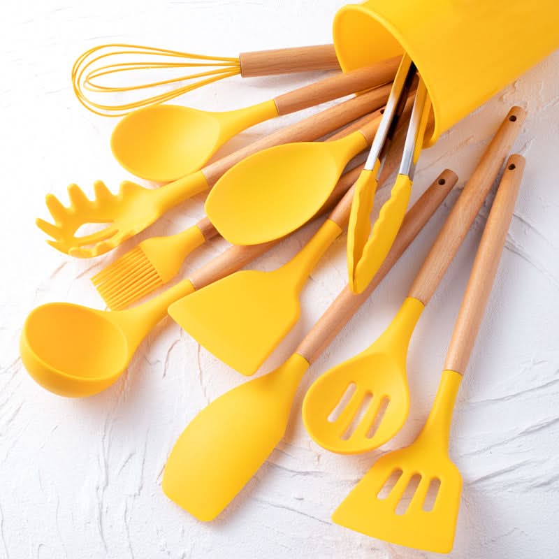 Silicone Utensil Set - 12-Piece Heat-Resistant Kitchen Cooking Tools 11