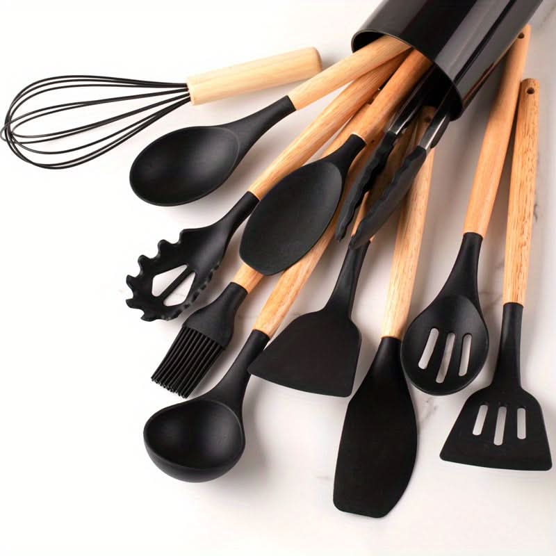 Silicone Utensil Set - 12-Piece Heat-Resistant Kitchen Cooking Tools 6