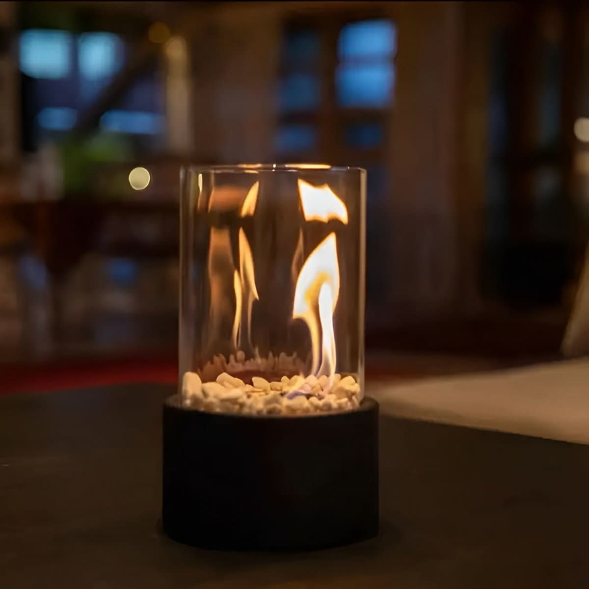 SleekFlame Portable Table Fireplace - Smoke-Free Table Top Fire Pit for Indoor & Outdoor Use 0