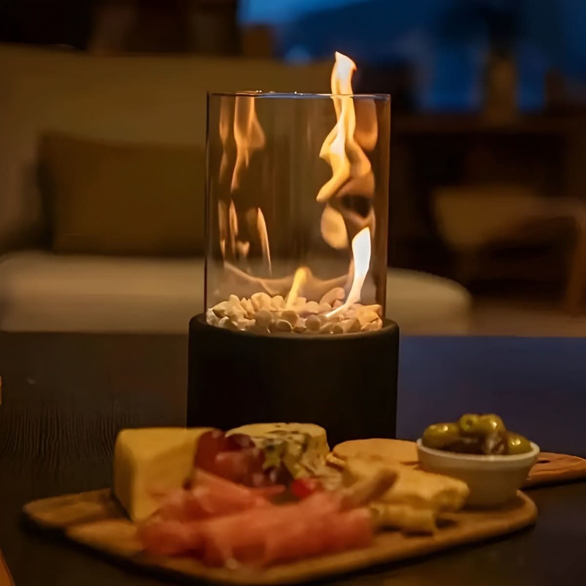 SleekFlame Portable Table Fireplace - Smoke-Free Table Top Fire Pit for Indoor & Outdoor Use 1