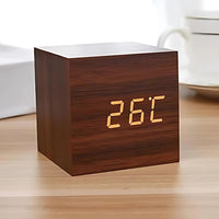 Sleek Cube Digital Alarm Clock with Temperature Display & Snooze Function 0