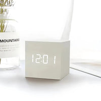 Sleek Cube Digital Alarm Clock with Temperature Display & Snooze Function 2