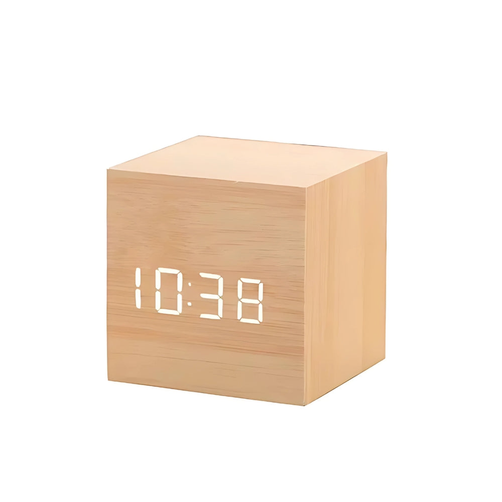 Sleek Cube Digital Alarm Clock with Temperature Display & Snooze Function 3