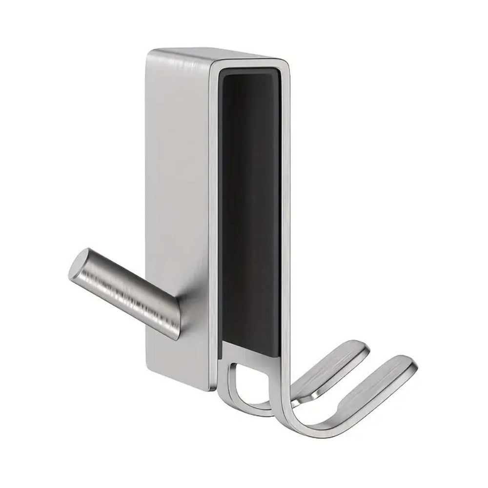 Sleek Stainless Shower Hooks for Frameless Glass Doors - Space-Saving Design 0