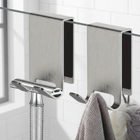 Sleek Stainless Shower Hooks for Frameless Glass Doors - Space-Saving Design 4