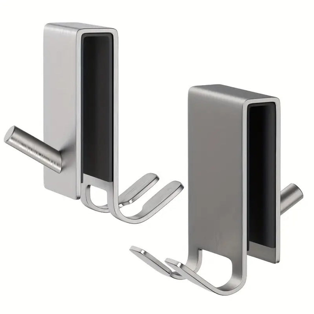 Sleek Stainless Shower Hooks for Frameless Glass Doors - Space-Saving Design 7