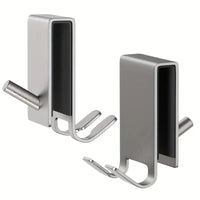 Sleek Stainless Shower Hooks for Frameless Glass Doors - Space-Saving Design 7