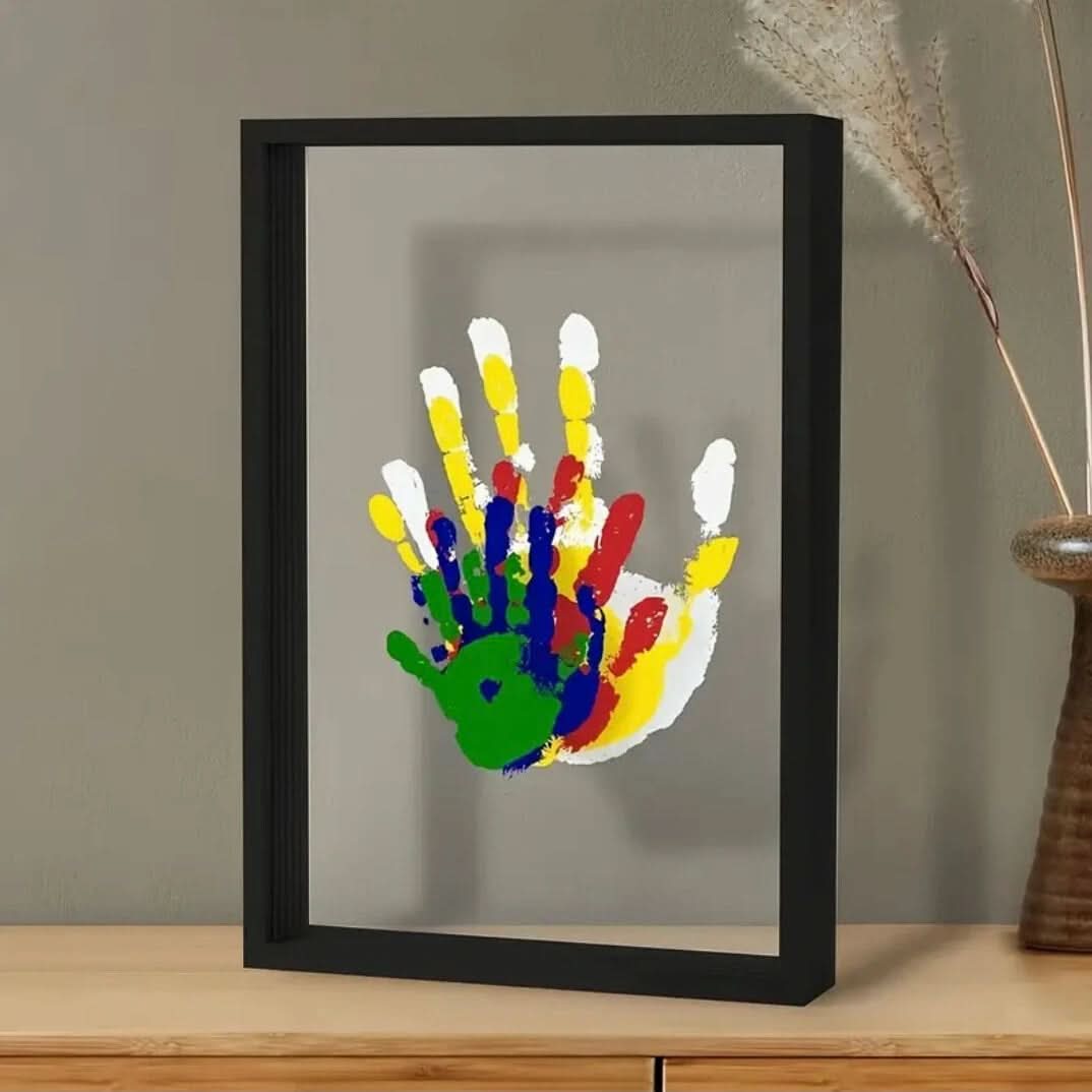 Small Traces - Wooden Baby Memory Frame with Soft Non-Toxic Clay for Handprints & Footprints 1