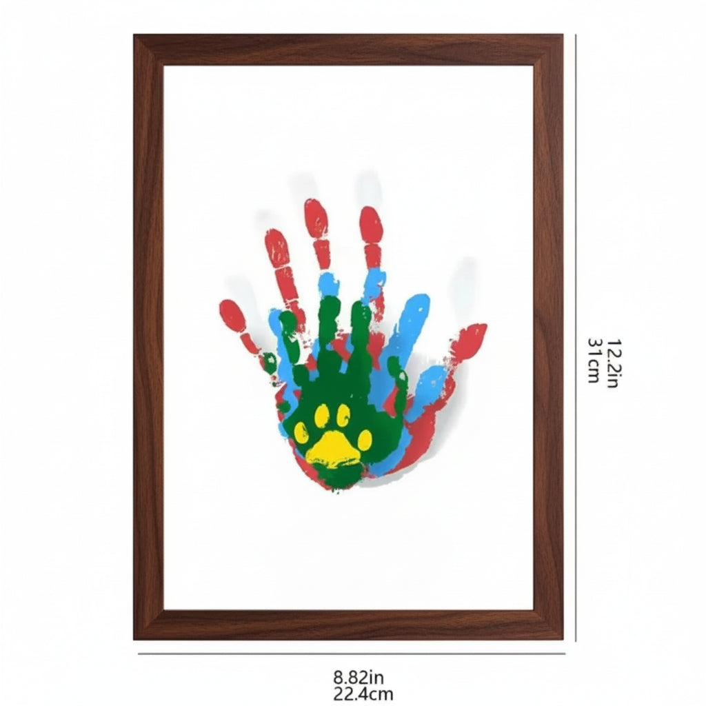 Small Traces - Wooden Baby Memory Frame with Soft Non-Toxic Clay for Handprints & Footprints 4