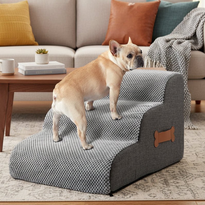 Soft Dog Stairs for Bed - Joint-Friendly Incline, Non-Slip Foam Steps 0