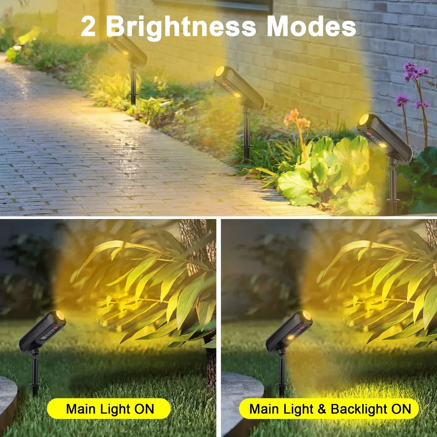SolarGlow - Solar Spot Lights Outdoor, Color Changing & Warm White LED Landscape Spotlight 4