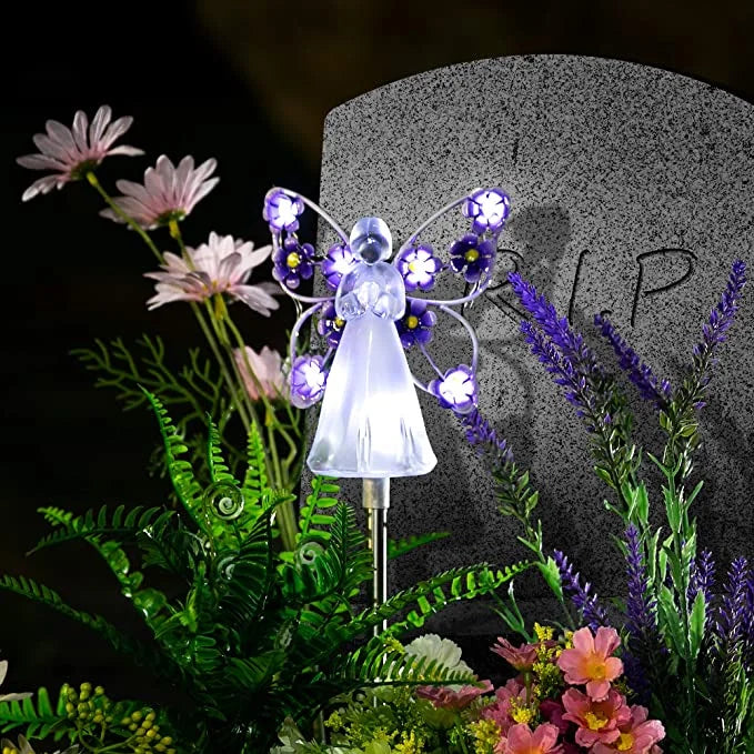 Solar Garden Lights - Elegant Solar Angel LED Outdoor Light with Weatherproof Design 0