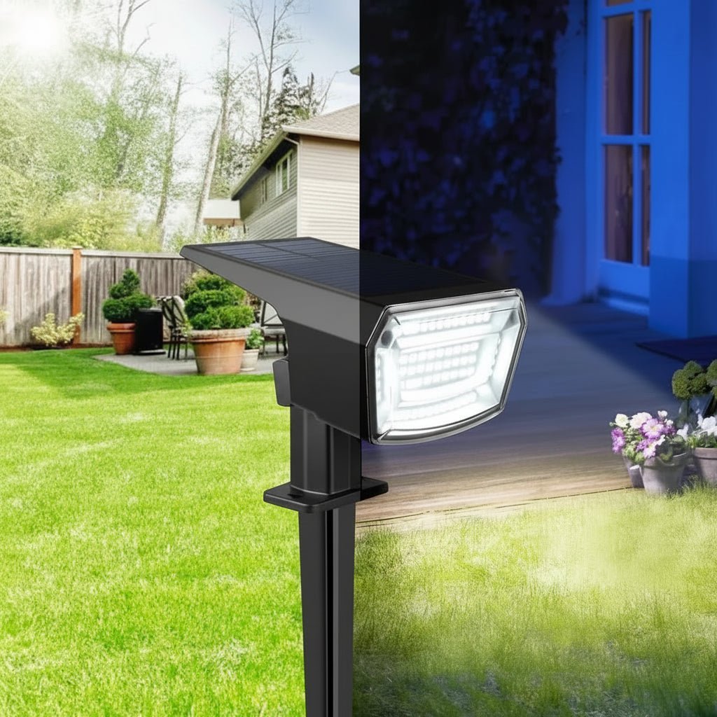 Solar Powered Flood Light - 59 LED Adjustable Brightness Outdoor Security Light, IP65 Waterproof 3