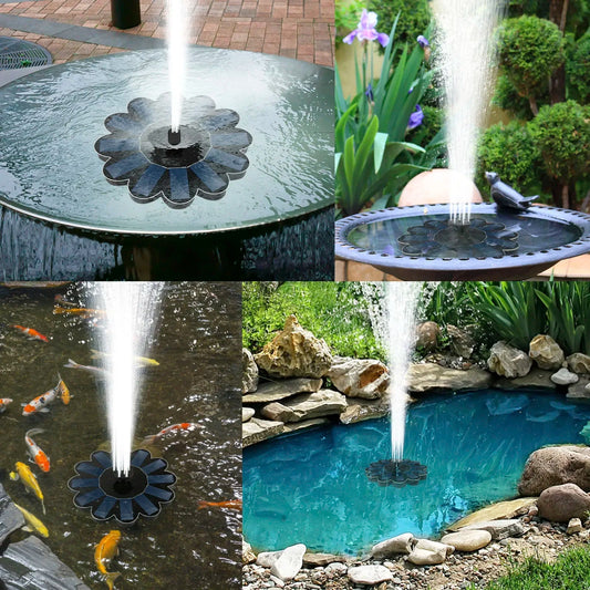 Solar Spring - Solar Water Fountain with 5 Nozzle Attachments for Garden & Bird Bath 0