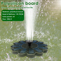 Solar Spring - Solar Water Fountain with 5 Nozzle Attachments for Garden & Bird Bath 2