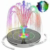 Solar Water Fountain Pump with 8 LED Lights & 5000mAh Battery for Ponds 1