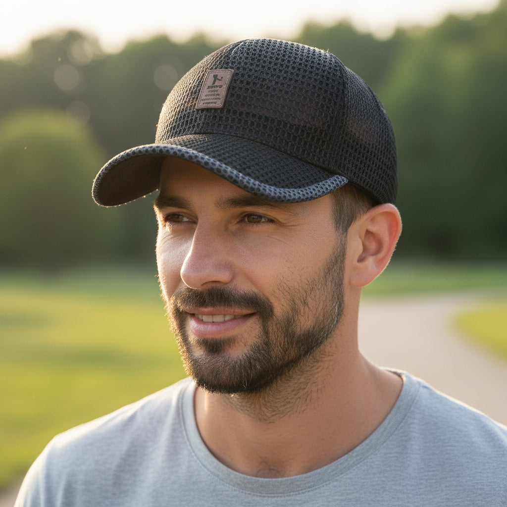 PEAKBREEZE – Adjustable Mesh Hat for Sports and Casual Use