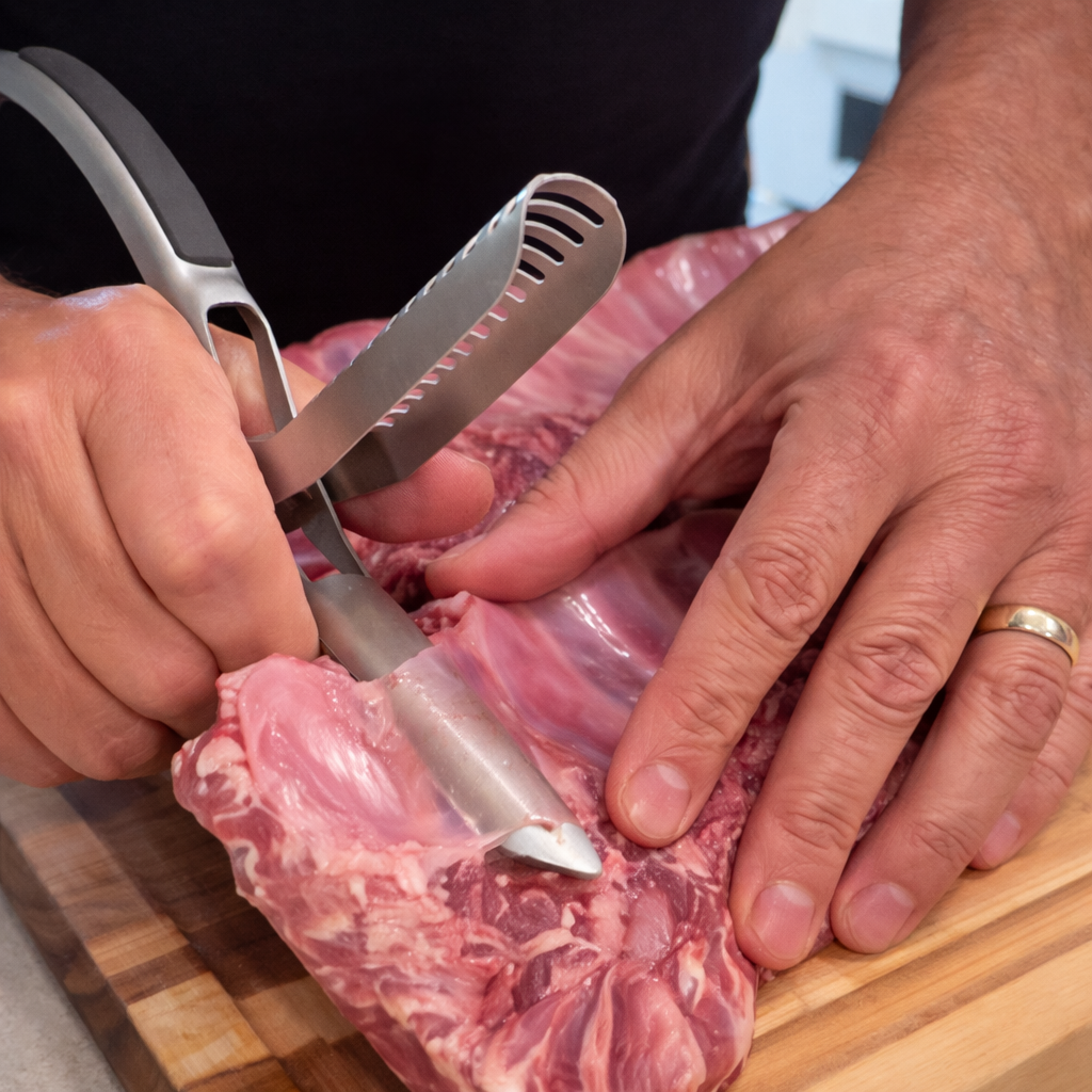 Stainless Steel Rib Membrane Remover Tool for Effortless Meat Preparation 2
