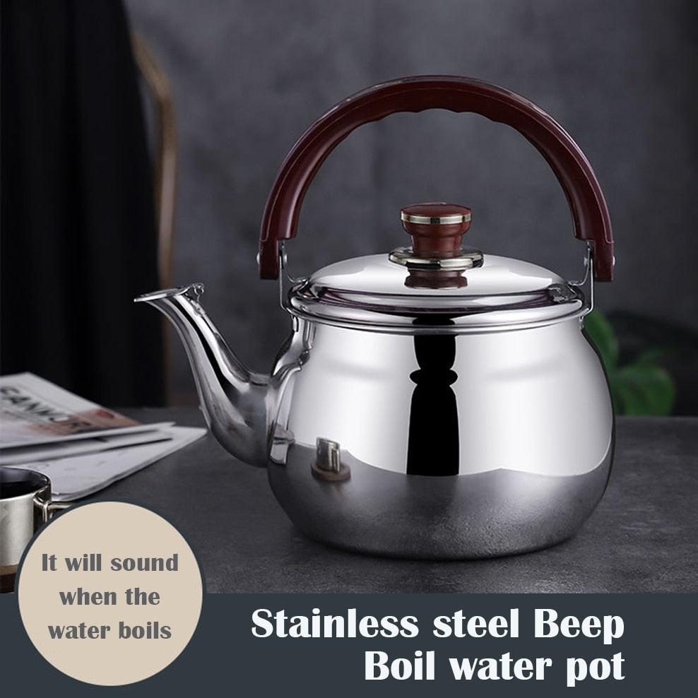 Stainless Steel Whistling Kettle - Induction-Ready Stove Top Tea Kettle with Ergonomic Handle 2