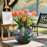 Starry Bloom - Handcrafted Flower Vase Inspired by Van Gogh for Elegant Décor 2