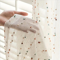 Sugar Bean - Sheer Rainbow Tulle Curtain with Vibrant Embroidery 0