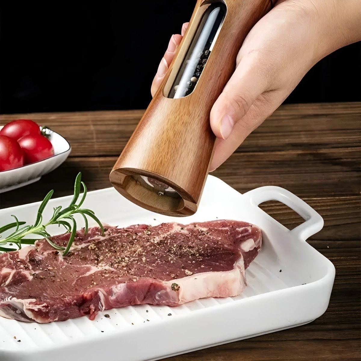 TABLEOAK - Elegant Wooden Salt and Pepper Mills with Adjustable Grinder 2