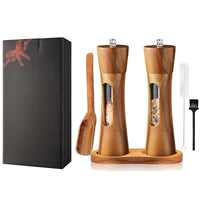 TABLEOAK - Elegant Wooden Salt and Pepper Mills with Adjustable Grinder 3