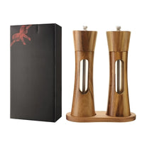 TABLEOAK - Elegant Wooden Salt and Pepper Mills with Adjustable Grinder 4