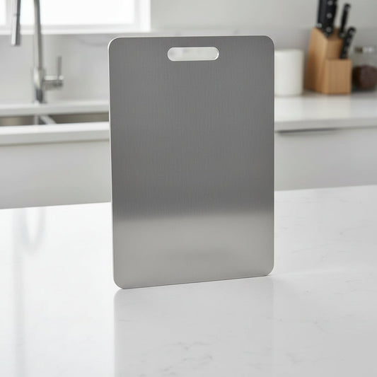 TitanClean Stainless Steel Cutting Board - Antibacterial & Scratch-Resistant 0