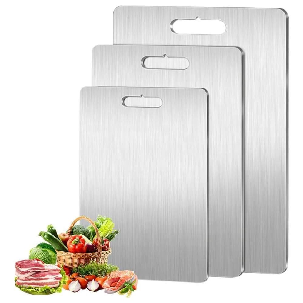 TitanClean Stainless Steel Cutting Board - Antibacterial & Scratch-Resistant 1