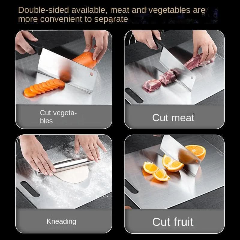 TitanClean Stainless Steel Cutting Board - Antibacterial & Scratch-Resistant 2